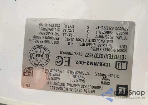 2013 GMC Sierra 1500 Work Truck from USA, damaged, VIN 1GTR2TEA7DZ377527